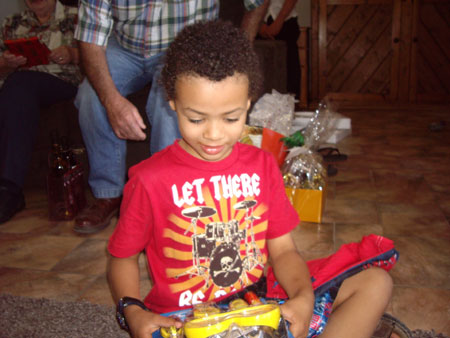 JJ opening a present