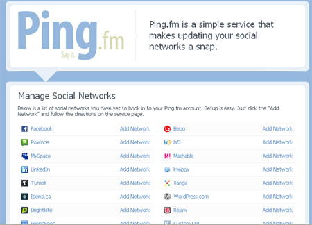 Ping.fm - Manage social networks