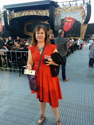 Frocktober day 25 At the Rolling Stones concert at Adelaide oval, wearing a Morrison dress I bought for $50 on sale (down from $600).